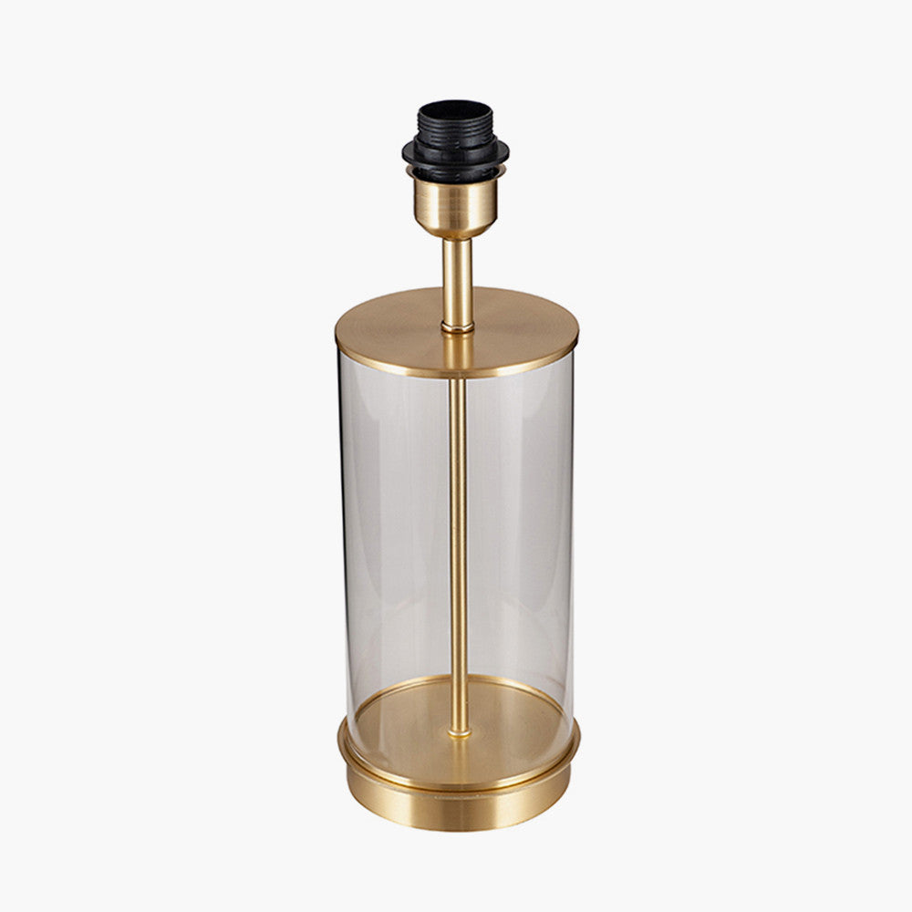 Westwood Clear Glass & Champagne Metal Table Lamp - Base Only